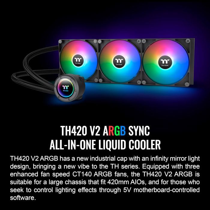 Система рідинного охолодження ThermalTake TH420 ARGB Sync (CL-W376-PL14SW-A) зображення 7