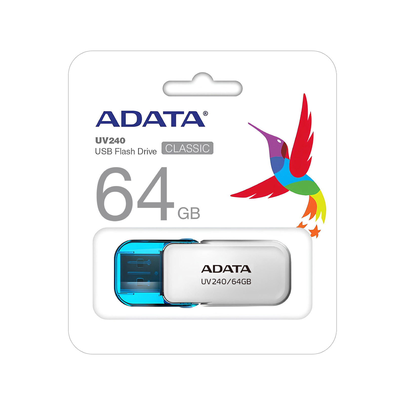 USB флеш накопитель ADATA 64GB AUV 240 White USB 2.0 (AUV240-64G-RWH) изображение 3