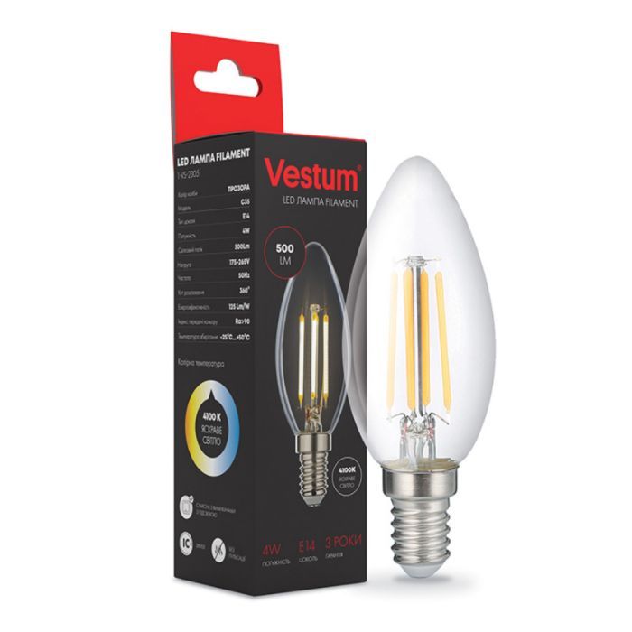 Лампочка Vestum С35 Е14 4Вт 220V 4100К (1-VS-2305)