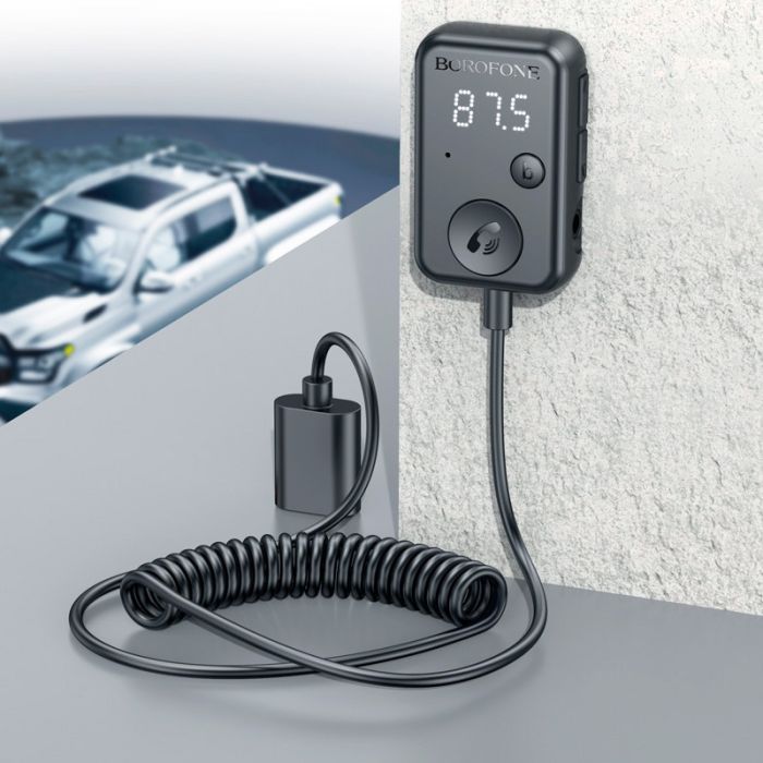 FM модулятор BOROFONE BC49, Black, Box зображення 8