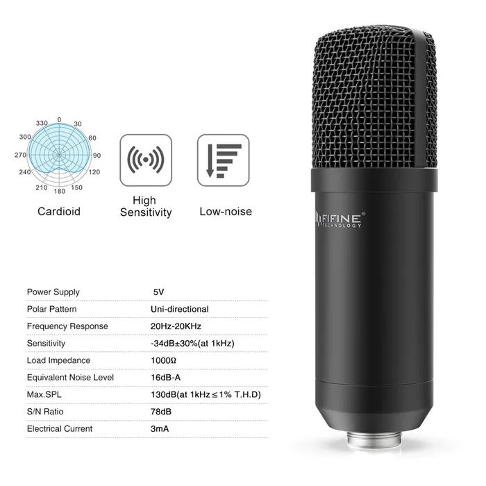 Мікрофон Fifine T730 USB Black (T730) зображення 3