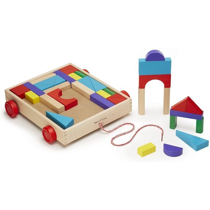 Кубики Melissa&Doug Набір дерев'яних блоків на візку (MD14209) зображення 2