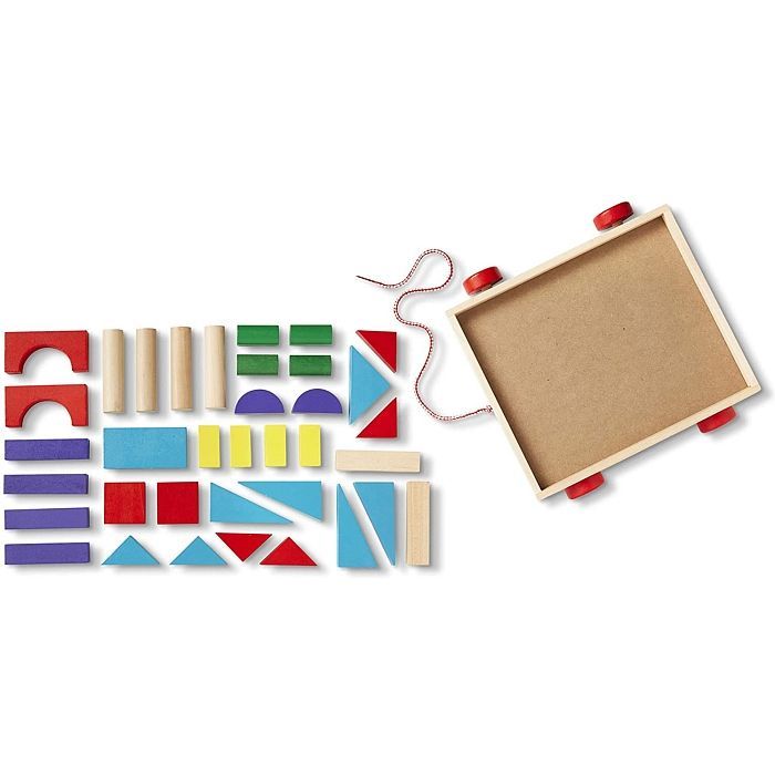 Кубики Melissa&Doug Набір дерев'яних блоків на візку (MD14209) зображення 4