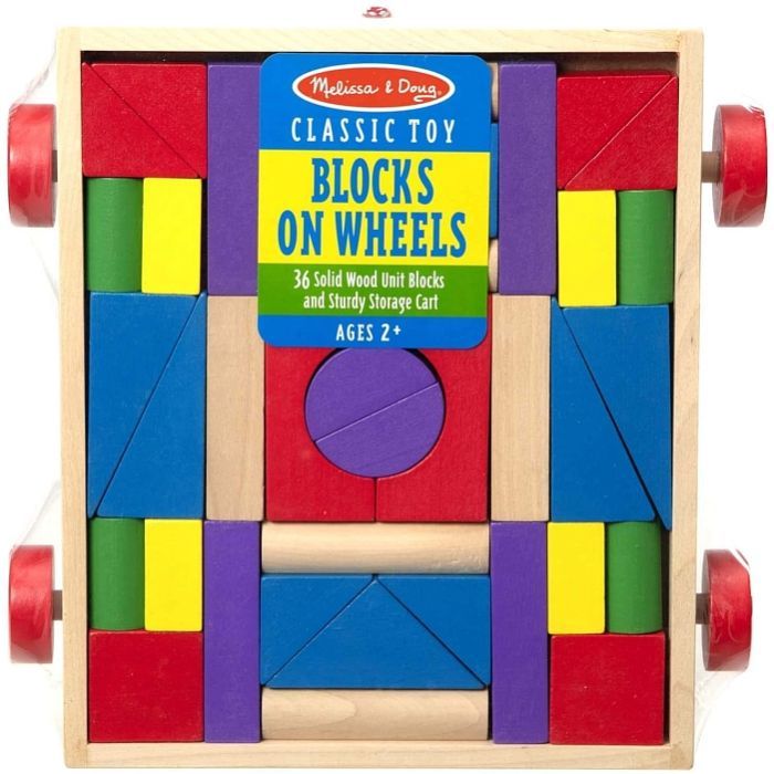 Кубики Melissa&Doug Набір дерев'яних блоків на візку (MD14209) зображення 5