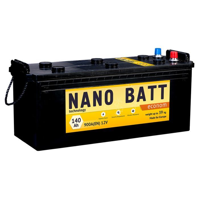 Аккумулятор автомобильный NANO BATT Econom 190A (євробанка)