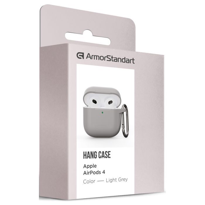 Чехол для наушников Armorstandart Hang Case для Apple AirPods 4 Light Grey (ARM81284) изображение 3
