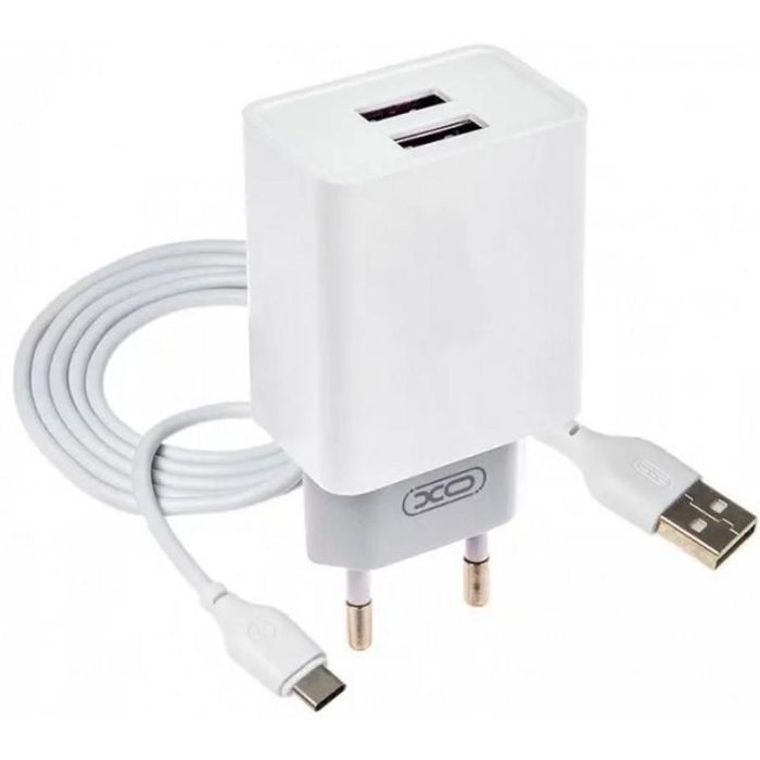 Зарядний пристрій XO L65 адаптер 2USB / 2.4А + Type-C white (XO-L65-TC) зображення 3