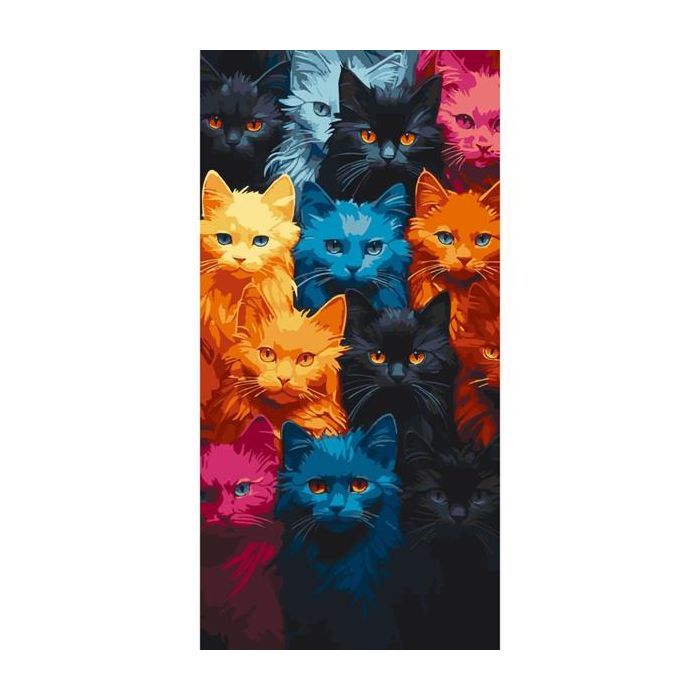 Картина по номерам ArtCraft Котяча палітра 40х80 см (11524-AC)