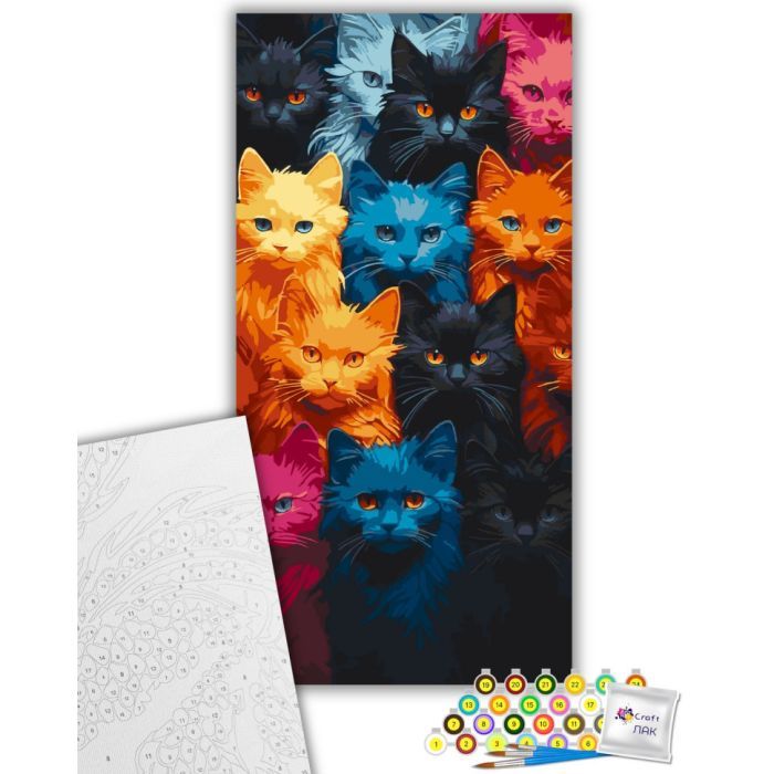 Картина по номерам ArtCraft Котяча палітра 40х80 см (11524-AC) изображение 2