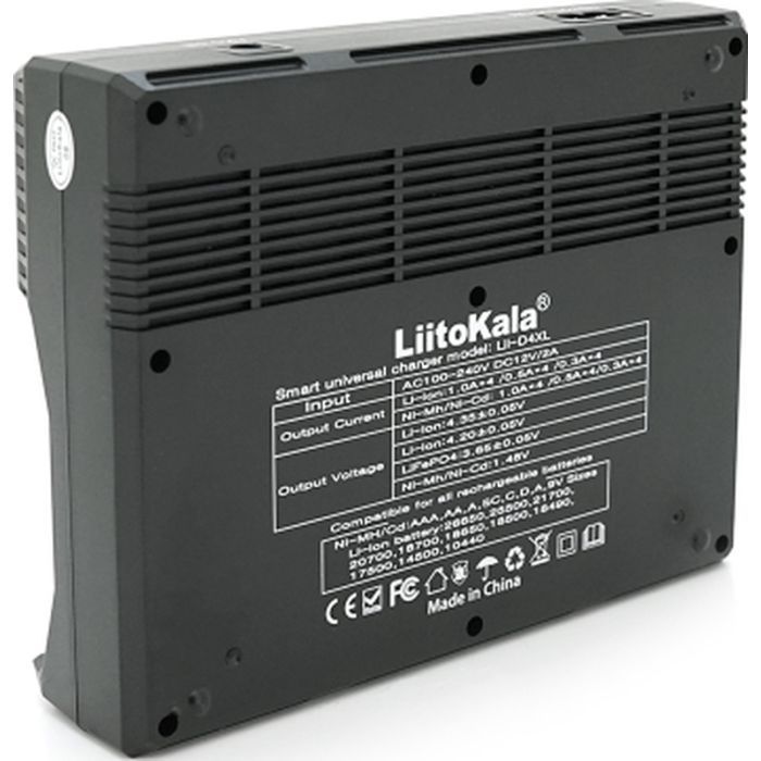 Зарядное устройство для аккумуляторов Liitokala 4 Slots+2, Ni-MH/Ni-CdAA,AAA,C, +Крона, Li-ion/IMR32650,21700,18650 (Lii-D4XL) изображение 3