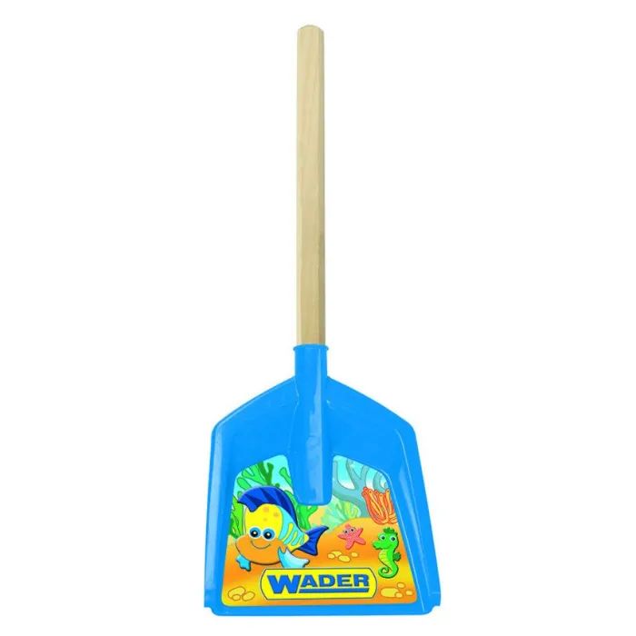 Игрушка для песка Wader Лопатка короткая с деревянной ручкой голубой (72351)