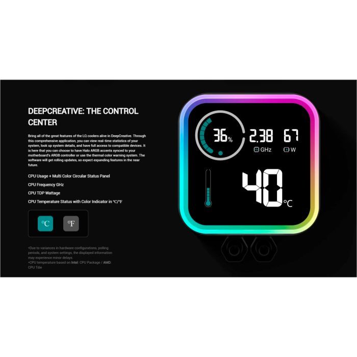 Система жидкостного охлаждения Deepcool LQ240 Black (R-LQ240-BKLSMW-G-1) изображение 9