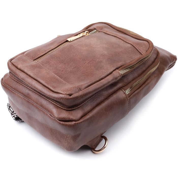 Сумка Vintage Из экокожи Коричневая (22747) изображение 6