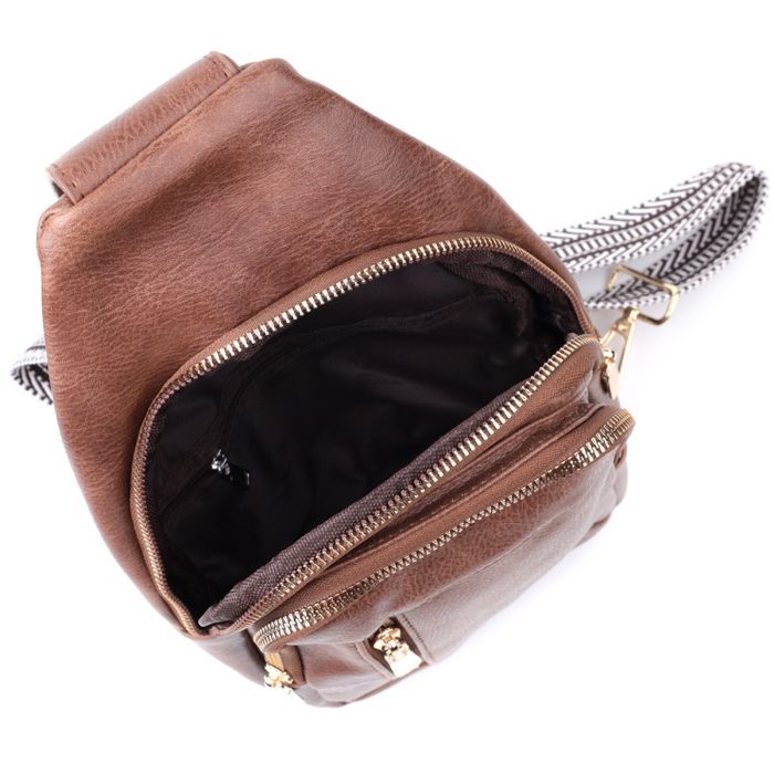 Сумка Vintage Из экокожи Коричневая (22747) изображение 7