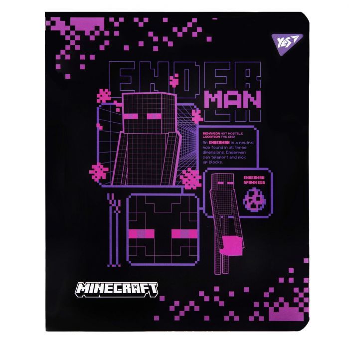 Зошит Yes Minecraft. Black 12 аркушів клітинка (767495) зображення 4