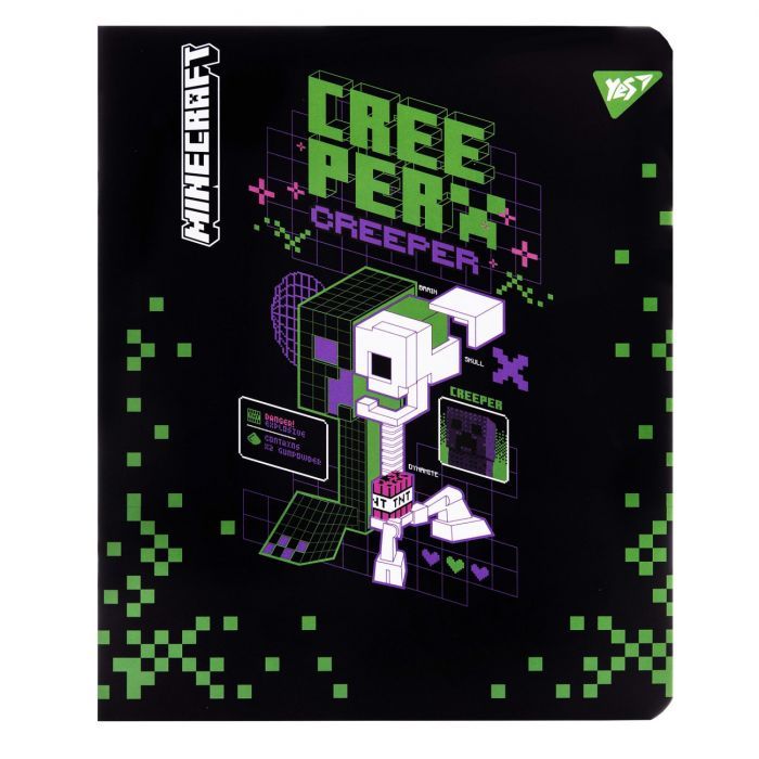 Зошит Yes Minecraft. Black 12 аркушів клітинка (767495) зображення 8