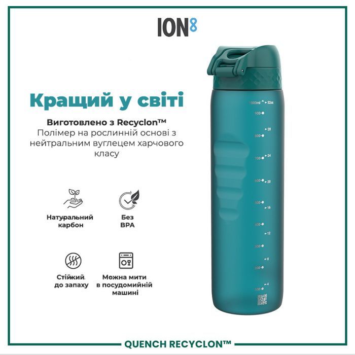 Пляшка для води ION8 OneTouch 1000 мл BPA Free, Rose Quartz (I8RF1000ROS) зображення 6