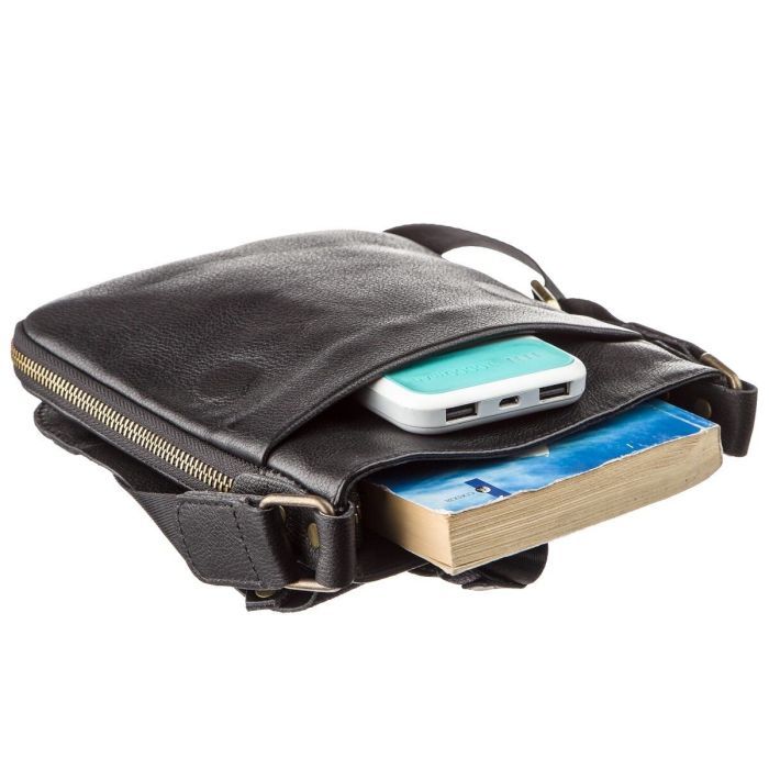 Сумка Shvigel Чоловіча шкіряна Чорна (19113) зображення 3