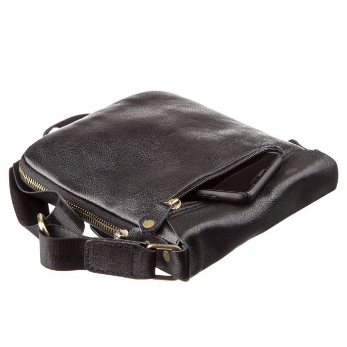 Сумка Shvigel Чоловіча шкіряна Чорна (19113) зображення 5