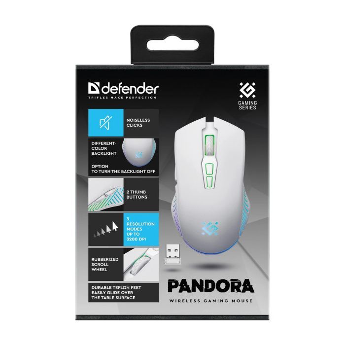 Мышка Defender Pandora GM-502 LED Wireless White (52502) изображение 6