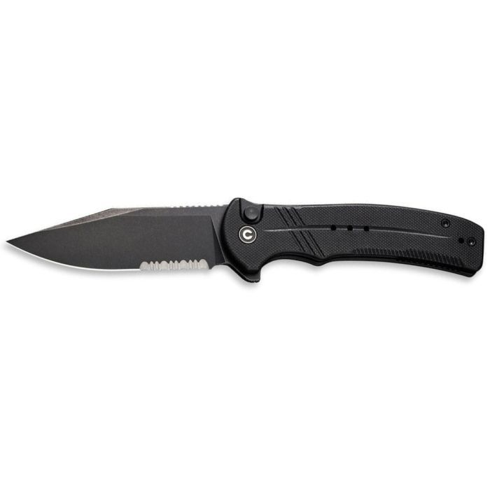 Нож Civivi Cogent Serrated, Black G10, Darkwash (C20038E-1)