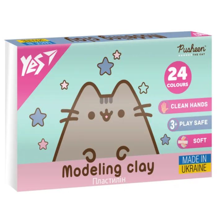 Пластилин Yes Pusheen 24 кольори 480 г (540685)