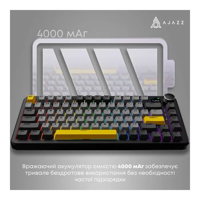 Клавиатура Ajazz AK820 MAX Magnetic switches Purple RGB USB/Wireless/Bluetooth UA Purple (AK820MAX-M-PWB) изображение 11