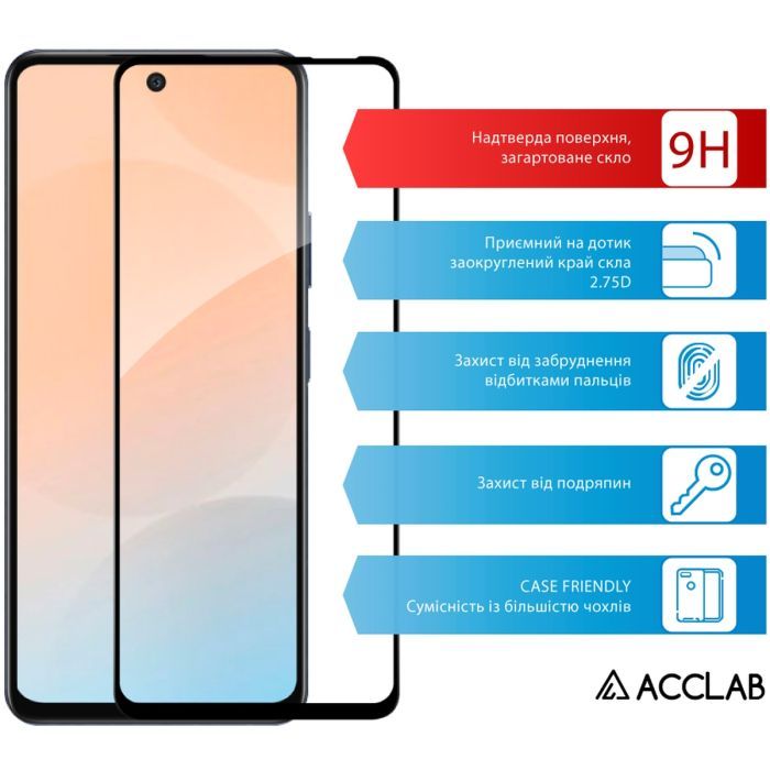 Скло захисне ACCLAB Full Glue Infinix Hot 50 4G Black (1283126606861) зображення 3
