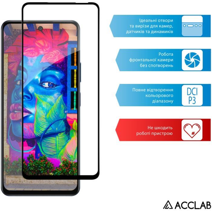 Скло захисне ACCLAB Full Glue Infinix Hot 50 4G Black (1283126606861) зображення 5