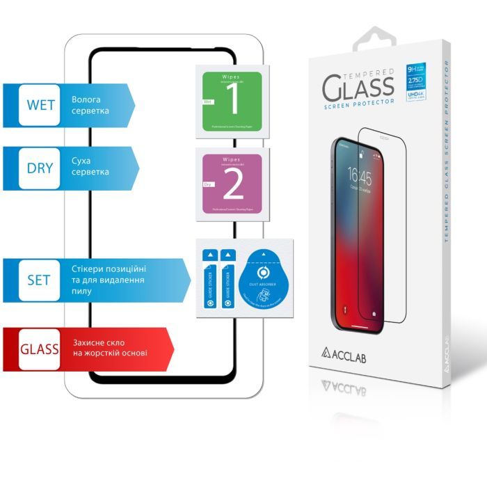 Скло захисне ACCLAB Full Glue Infinix Hot 50 4G Black (1283126606861) зображення 7