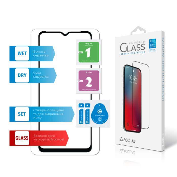 Скло захисне ACCLAB Full Glue Tecno Spark 10C Black (1283126564888) зображення 7