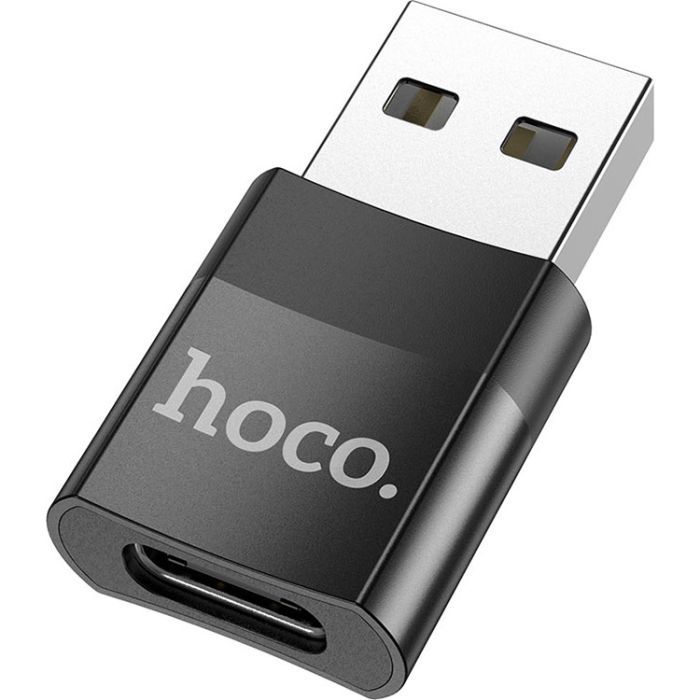 Переходник UA17 USB M to USB-C F USB2.0 Black HOCO (6931474762009)