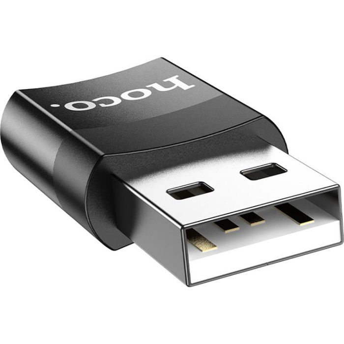 Переходник UA17 USB M to USB-C F USB2.0 Black HOCO (6931474762009) изображение 2