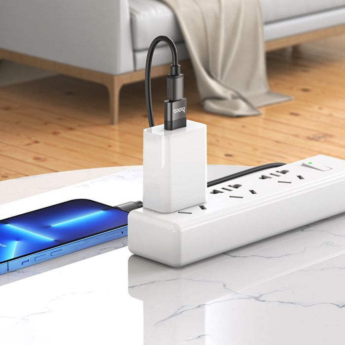 Переходник UA17 USB M to USB-C F USB2.0 Black HOCO (6931474762009) изображение 5