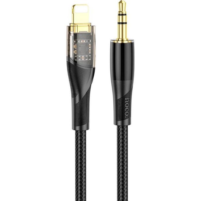 Кабель мультимедийный Lightning to 3.5mm M 1.0m black UPA25 Black HOCO (6931474791153)