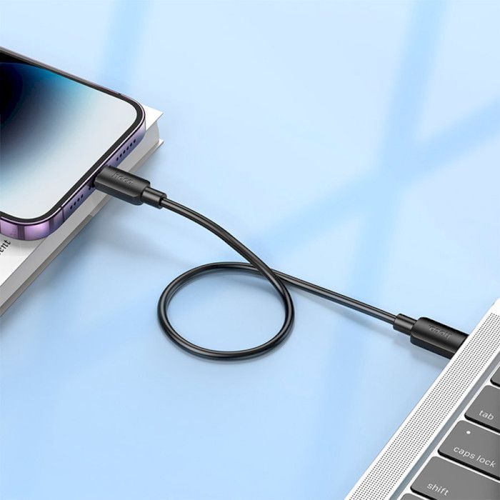 Дата кабель USB-C to Lightning 0.25m Hyper PD X96 black HOCO (6942007609364) изображение 5