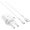Зарядное устройство HOCO C12Q Smart USB QC3.0 + cable USB to USB-C 18W White (6931474716309)