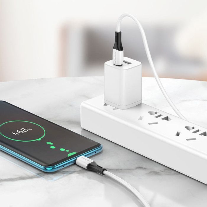 Дата кабель USB-C to USB-C 1.0m 3A 60W silicone BX79 white BOROFONE (6974443384819) изображение 4