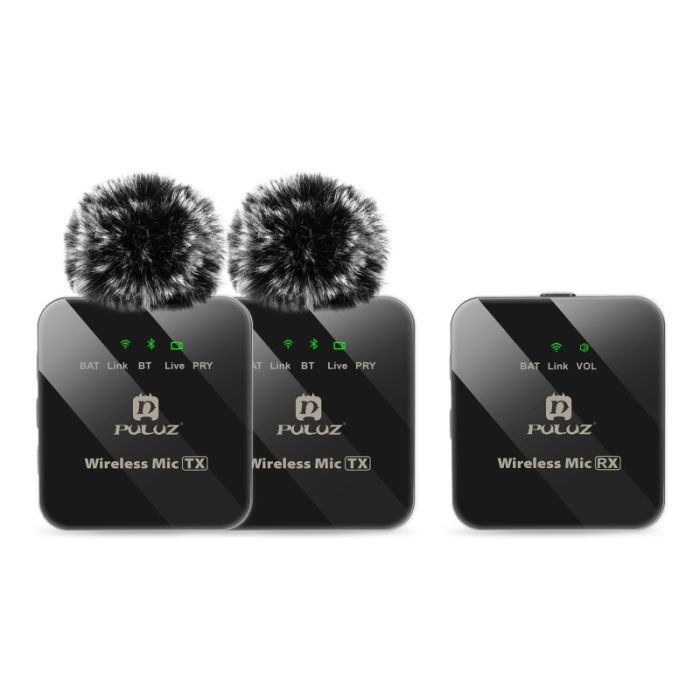 Микрофон Puluz PULUZ 2 TX + 1 RX Wireless black (PU3154B)