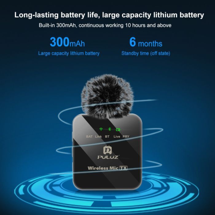 Микрофон Puluz PULUZ 2 TX + 1 RX Wireless black (PU3154B) изображение 5