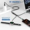 Дата кабель USB-C to 2xUSB-C 100W + Apple Watch 5W 1.4m FUSION-CCW black Promate (fusion-ccw.black) изображение 2