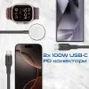 Дата кабель USB-C to 2xUSB-C 100W + Apple Watch 5W 1.4m FUSION-CCW black Promate (fusion-ccw.black) изображение 3