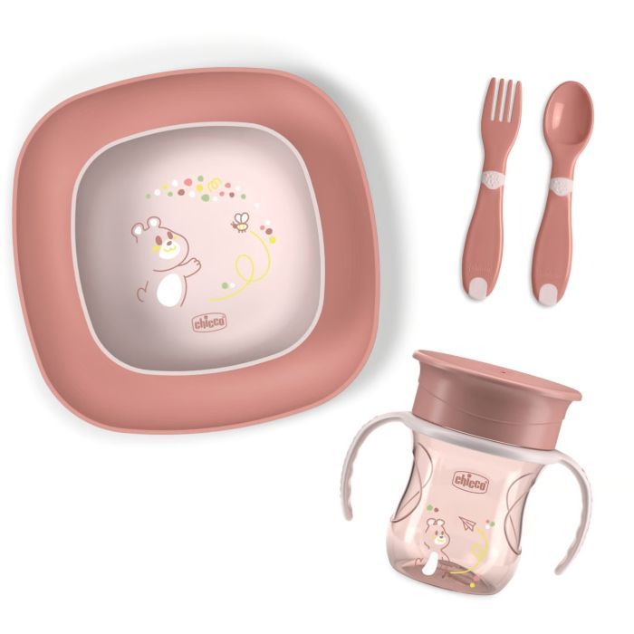Набор детской посуды Chicco Set Pappa 12 м+ Рожевий (16201.15)