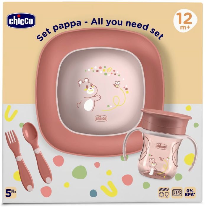 Набор детской посуды Chicco Set Pappa 12 м+ Рожевий (16201.15) изображение 8