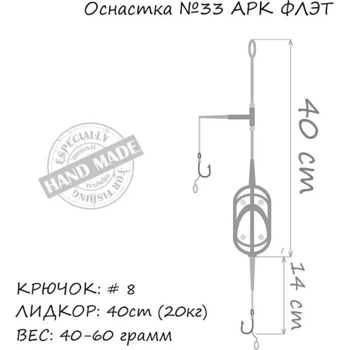 Монтаж Orange 33 Arc Flat Metod Leadcore 40г (1шт/уп) (1959.01.51) изображение 3