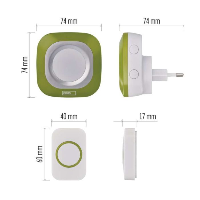Дверний дзвінок EMOS бездротовий EMOS P5733W (P5733W) зображення 7