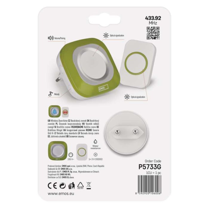 Дверний дзвінок EMOS бездротовий EMOS P5733W (P5733W) зображення 9