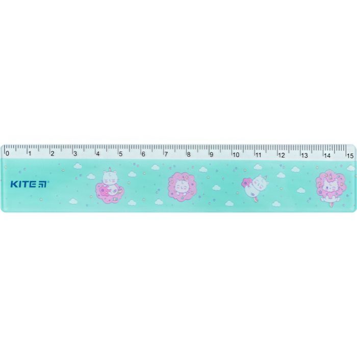 Линейка Kite Rainbow Catcorn, 15 см (K24-090-2)