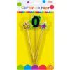 Свічка Maxi Stars "0" висотою 4,5 см, 3 шт. (MX620080-0)