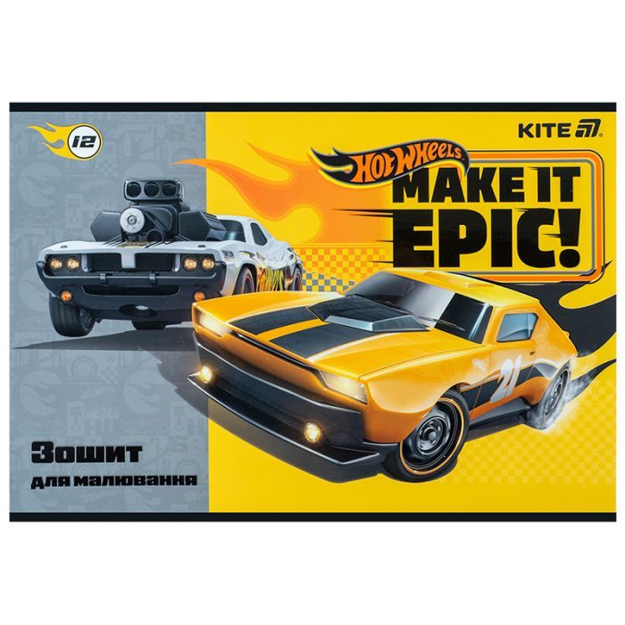 Альбом для рисования Kite Hot Wheels, 12 листов (HW25-241) изображение 7